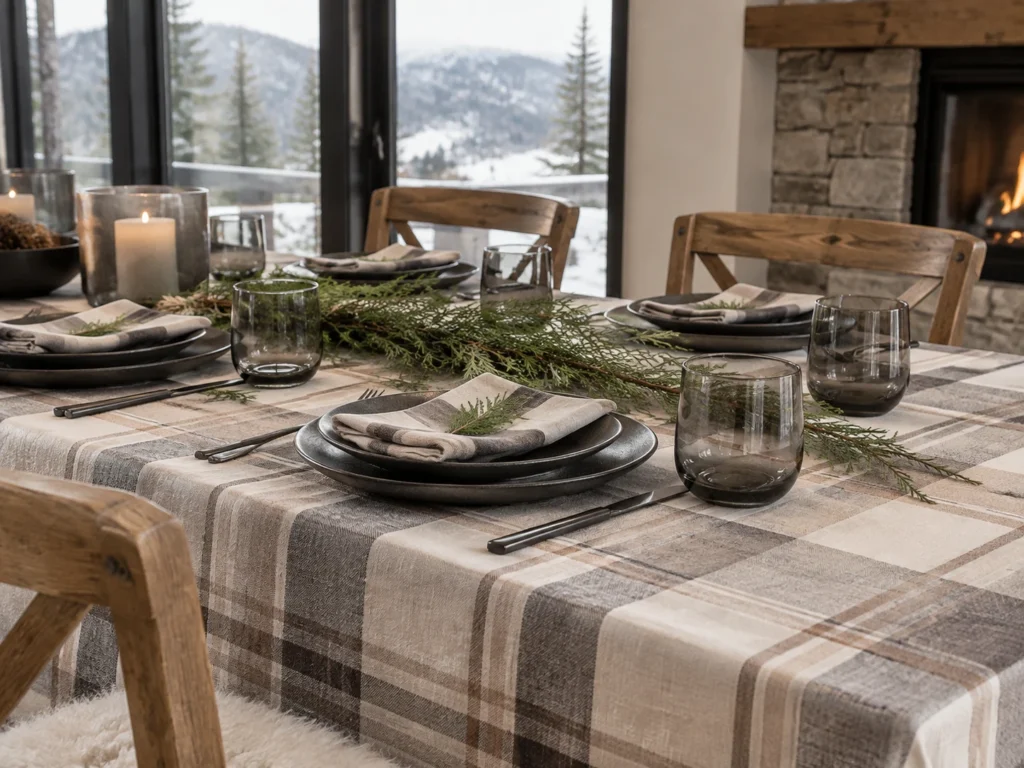 Contemporary Plaid and Smoke Glass