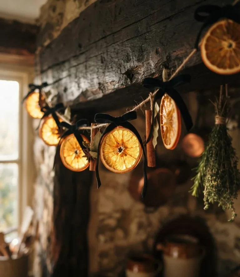 Dried Orange Slices & Black Velvet Ribbon