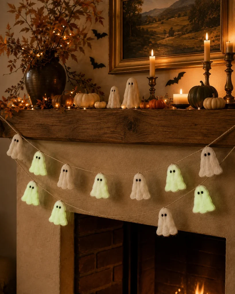 Felt Ghost Garland for the Mantle
