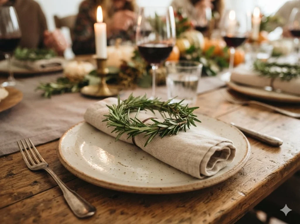 Fresh Rosemary Wreath Napkin Rings
