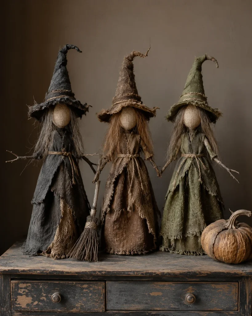 Grungy Burlap Witches
