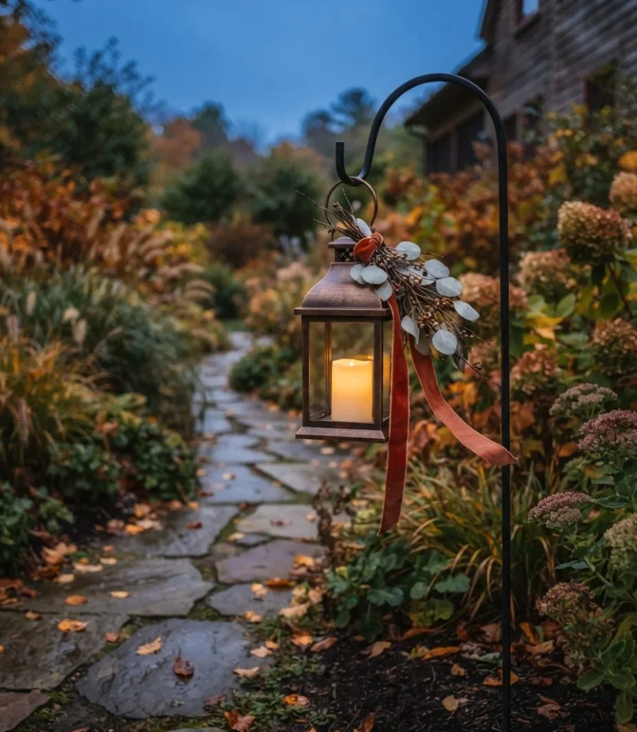 Hanging Path Lantern with Eucalyptus Swag