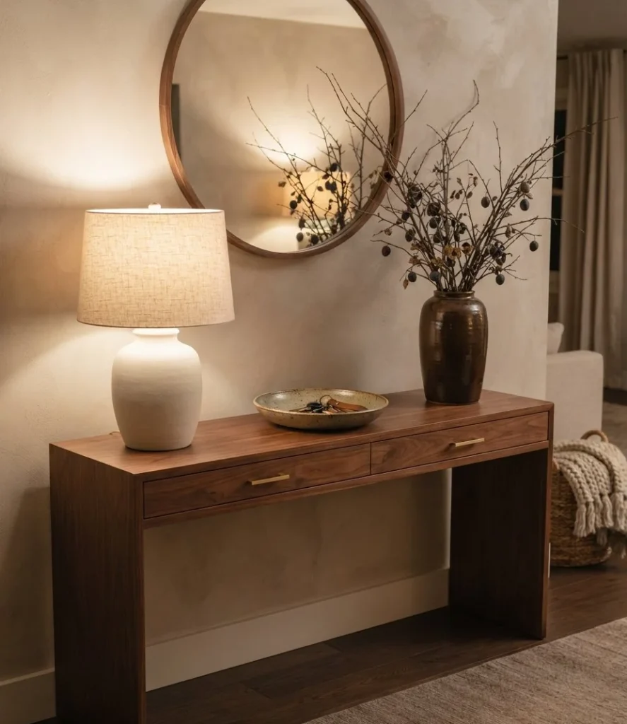 Lamp and Branch Entryway Console