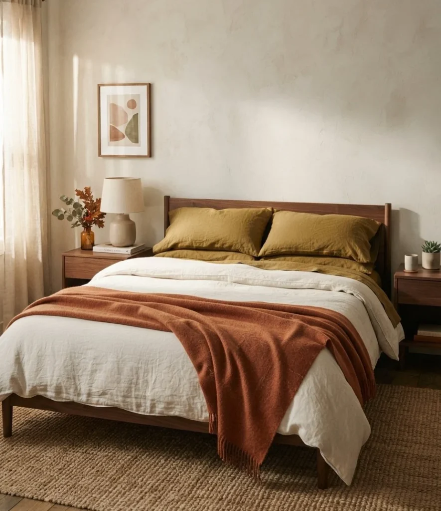 Layered Autumn Linen Bed