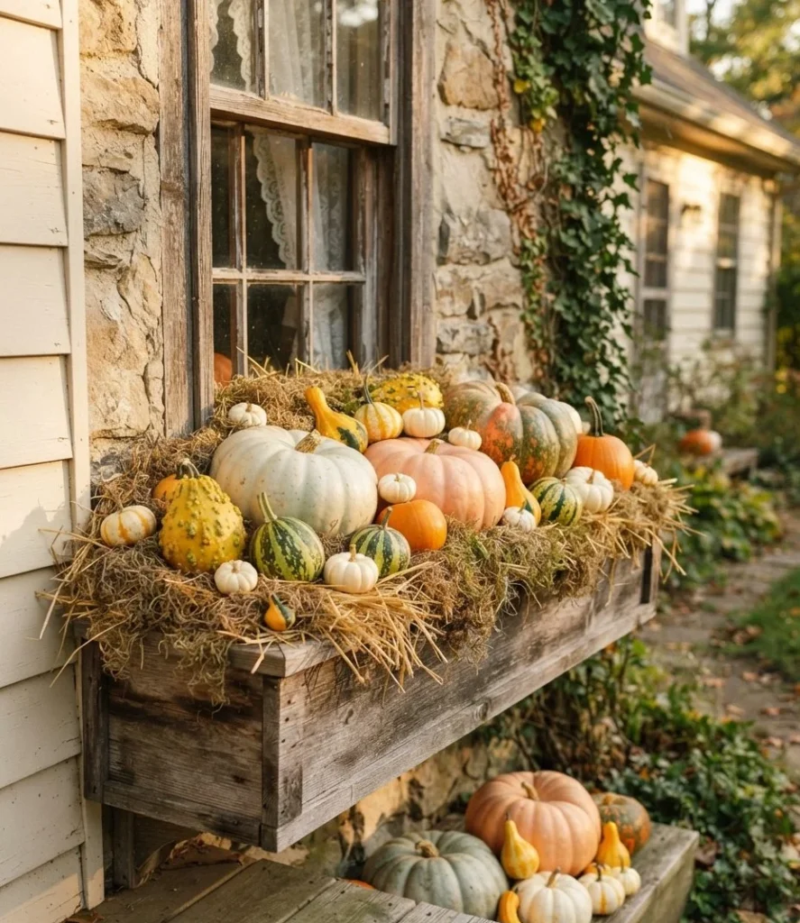 Mini Pumpkin And Gourd Perch Box