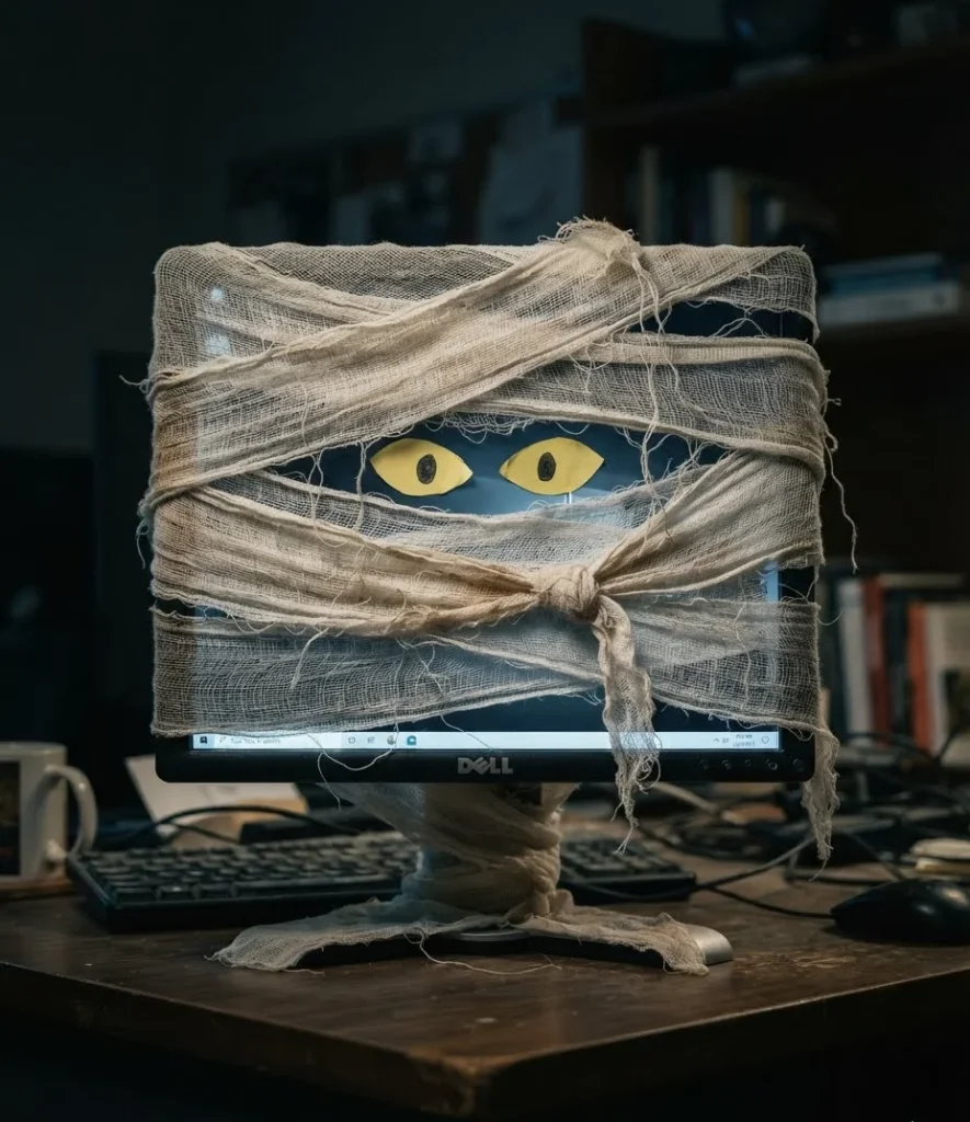 Mummy Wrapped Monitor