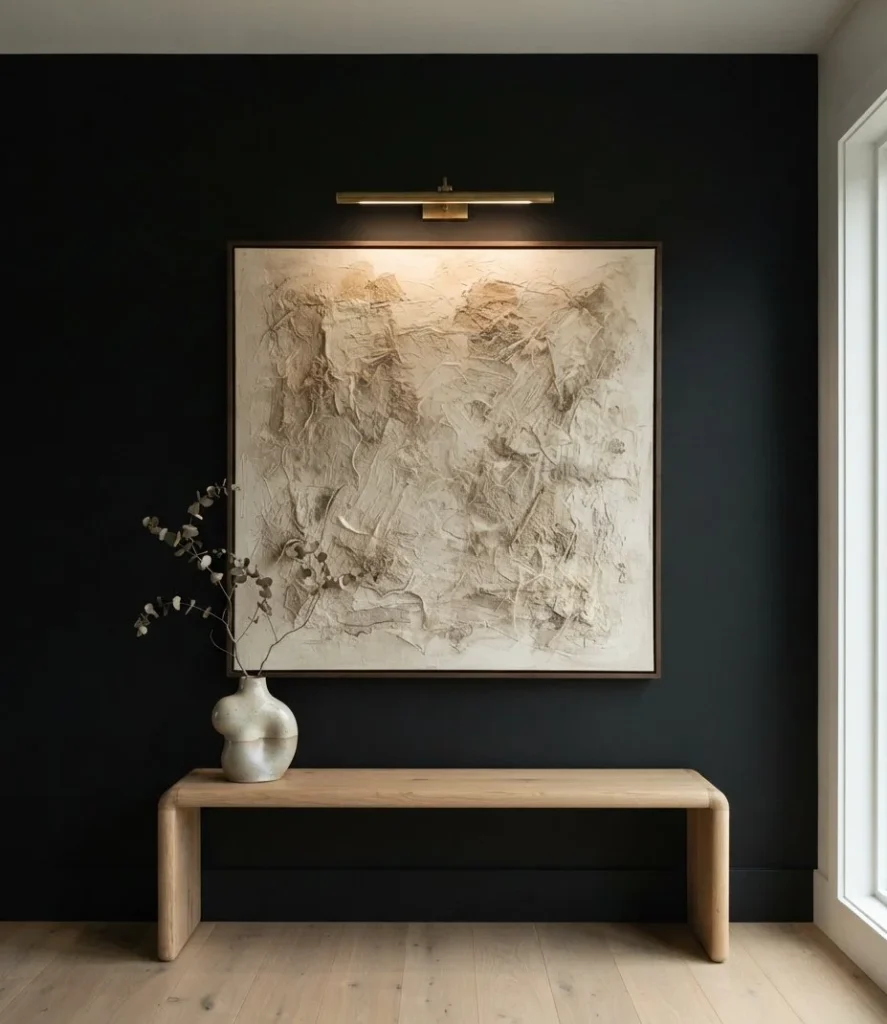 Oversized Artwork on a Black Wall