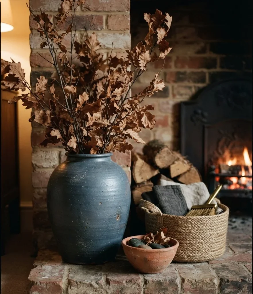 Slate Blue Pottery on the Hearth