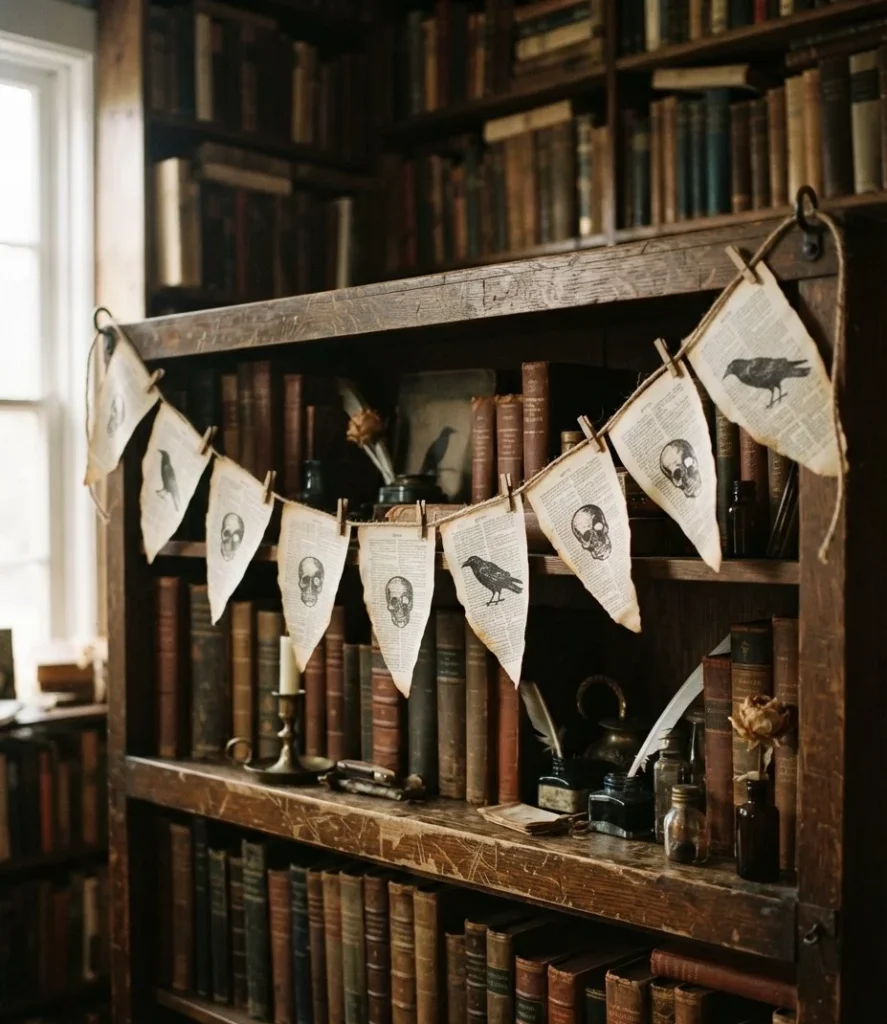 Tea-Stained Vintage Book-Page Pennants