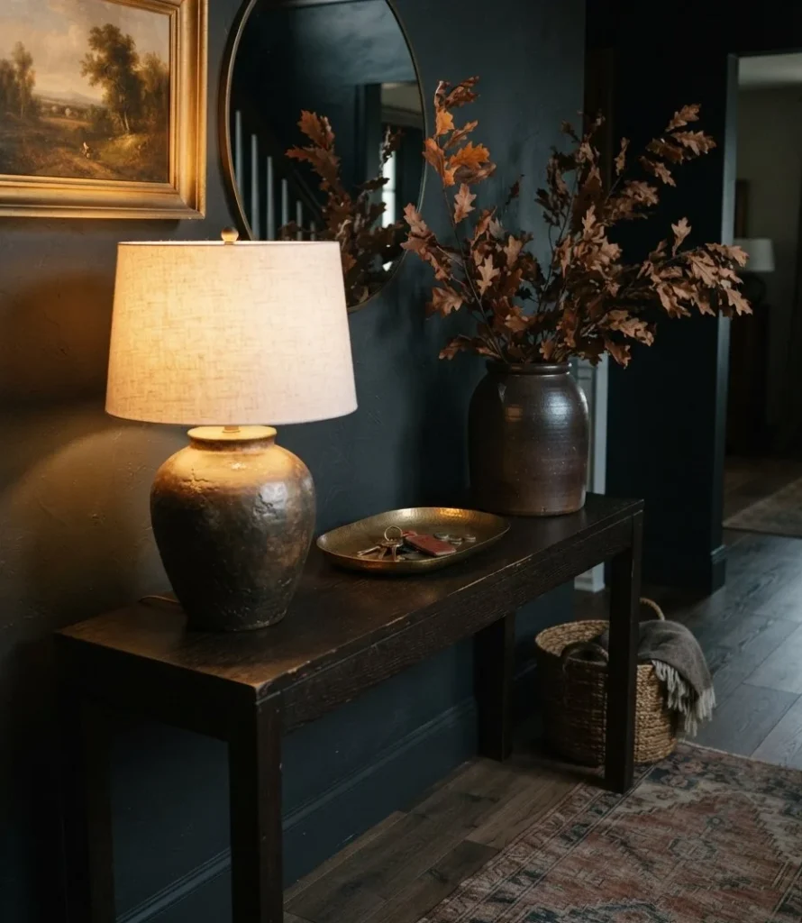The Dark Console with a Single Lamp
