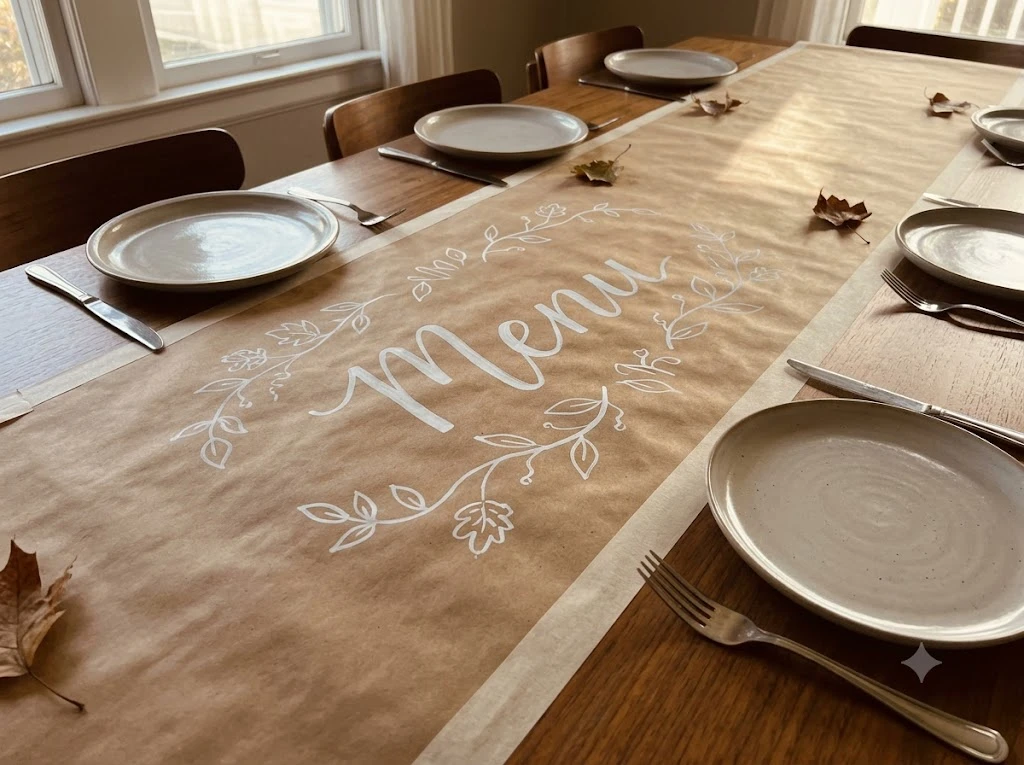 The Kraft Paper and White Pen Runner