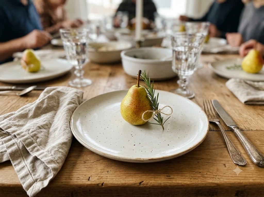 The Pantry Pear and Rosemary Setting