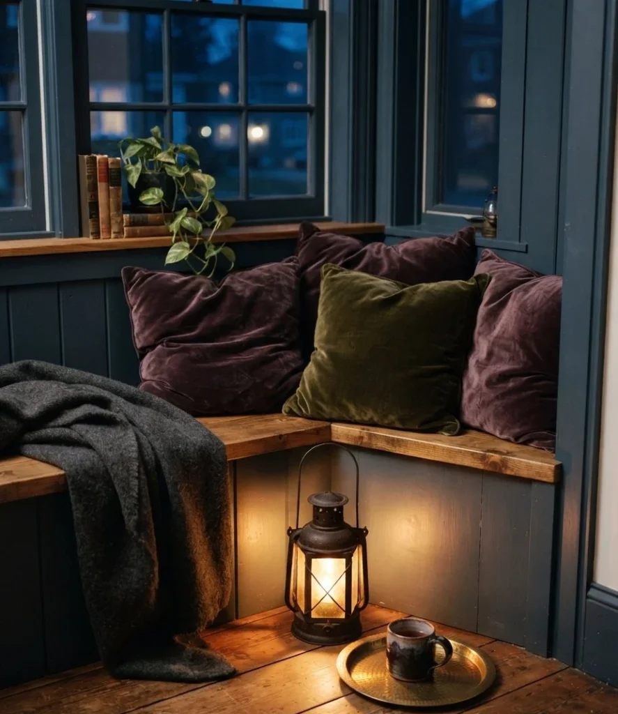 The Velvet Nook with a Low Lantern