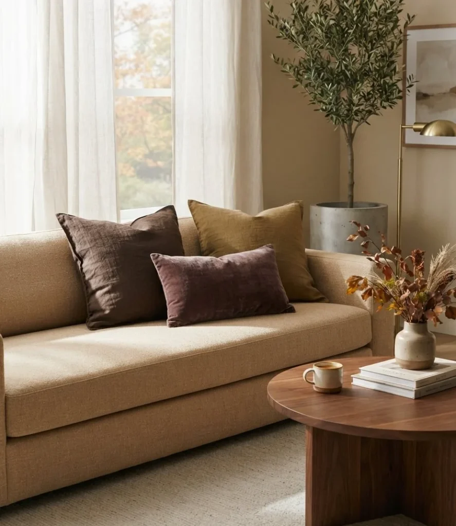 Tonal Fall Sofa Layering