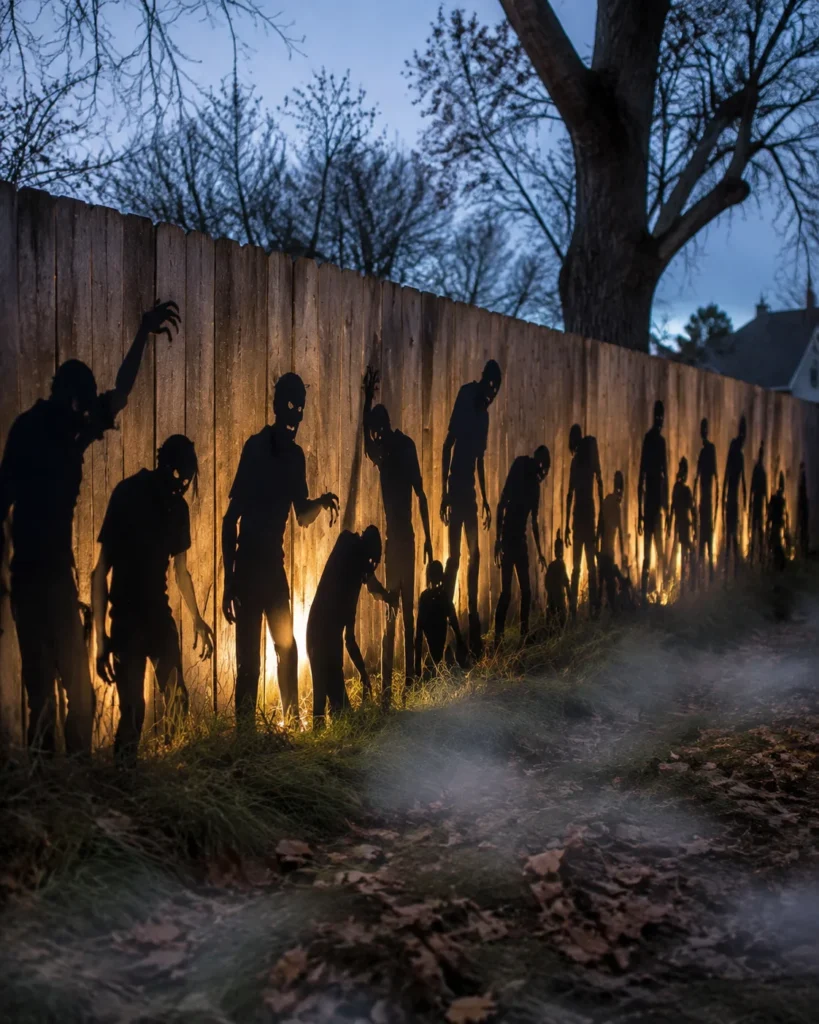 Zombie Horde Fence Silhouettes