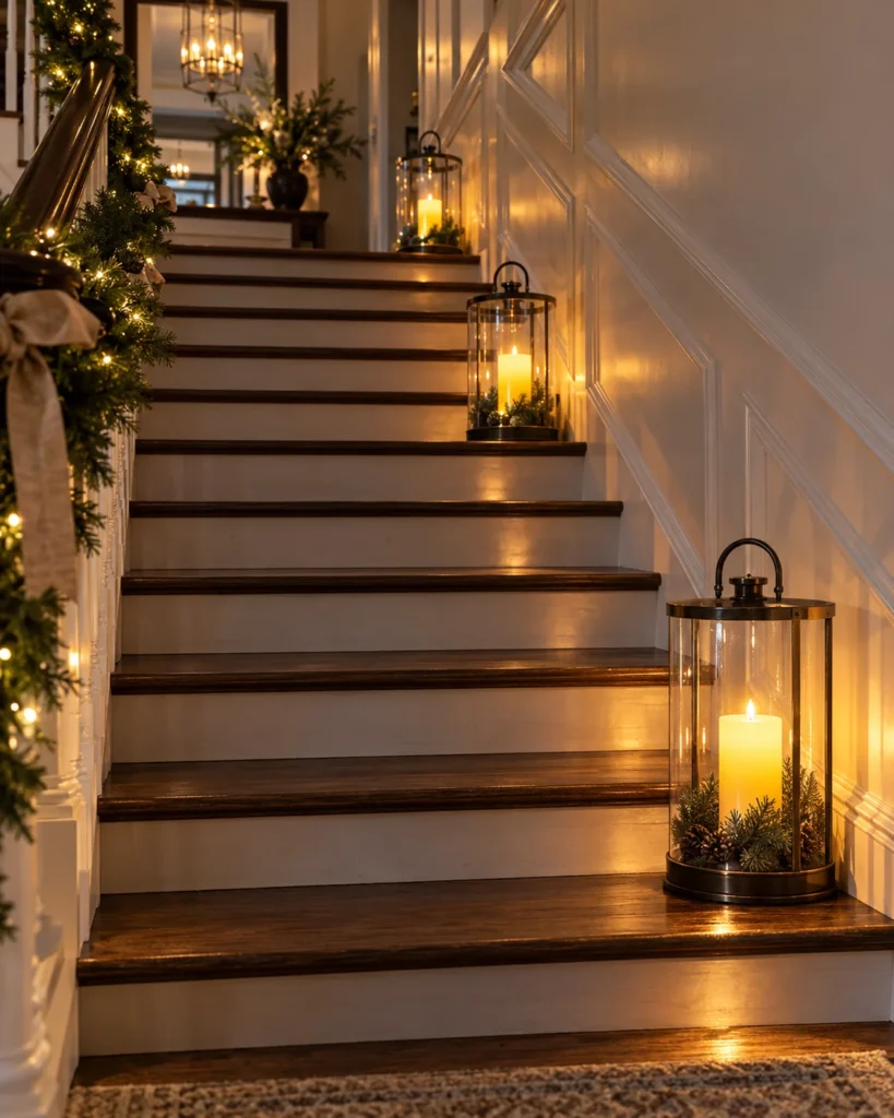 Alternating Stair-Tread Hurricane Lanterns