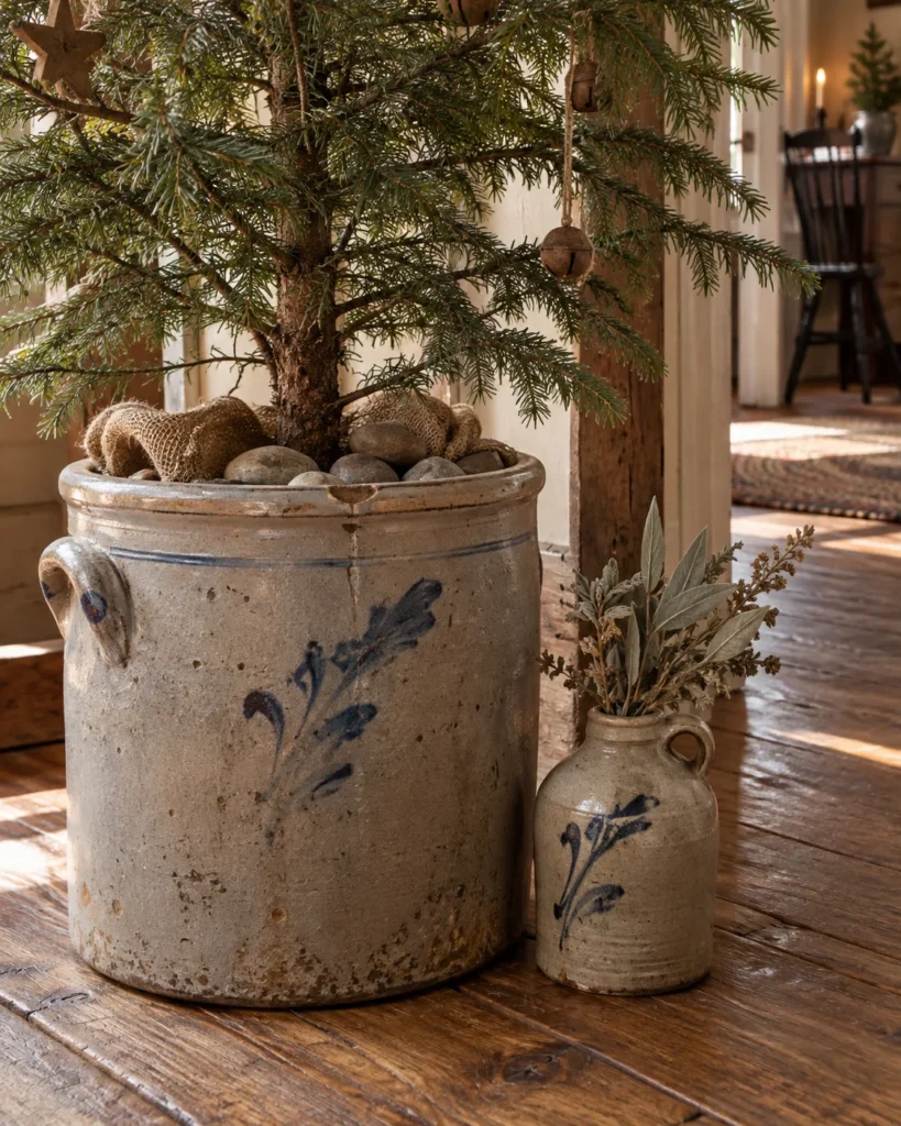 Antique Stoneware Crock and Salt-Glaze Jug Bases