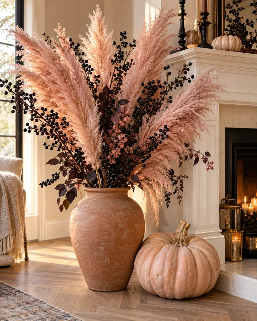 Blush Pampas Grass & Black Berry Hearth