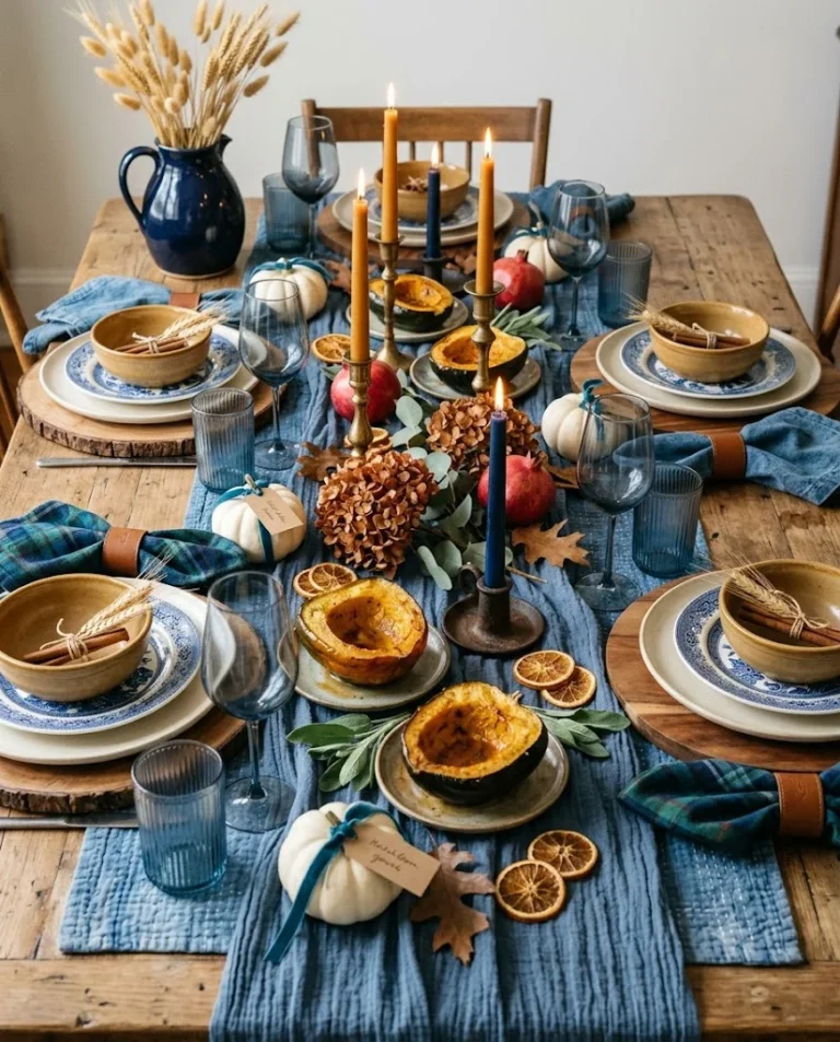 Crinkled Slate Cheesecloth Runner