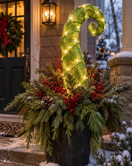 Curled Whoville Chimney Pick Shaped With a Hairdryer
