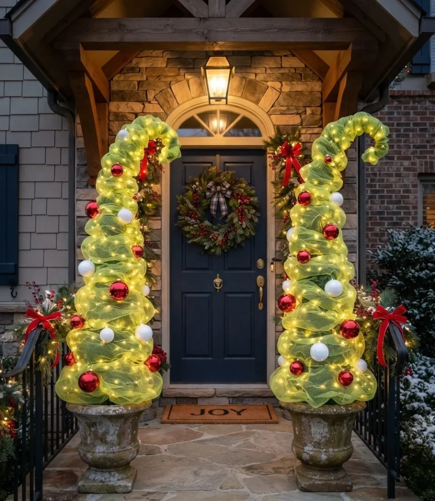 Curved Porch Planter Trees