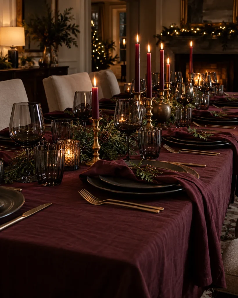 Dark Burgundy Linen