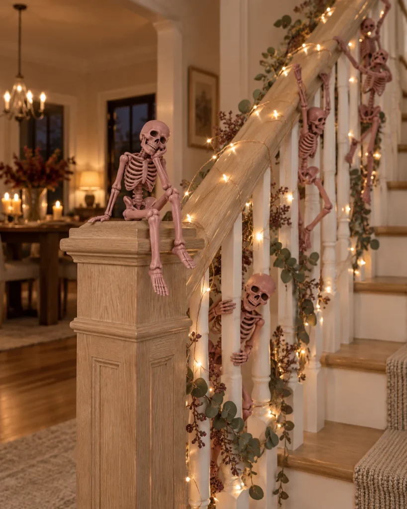 Dusty Rose Skeleton Banister Garland