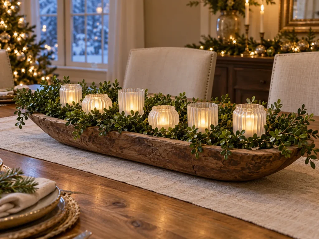 Fluted Frosted Tea Light Holders in Preserved Boxwood