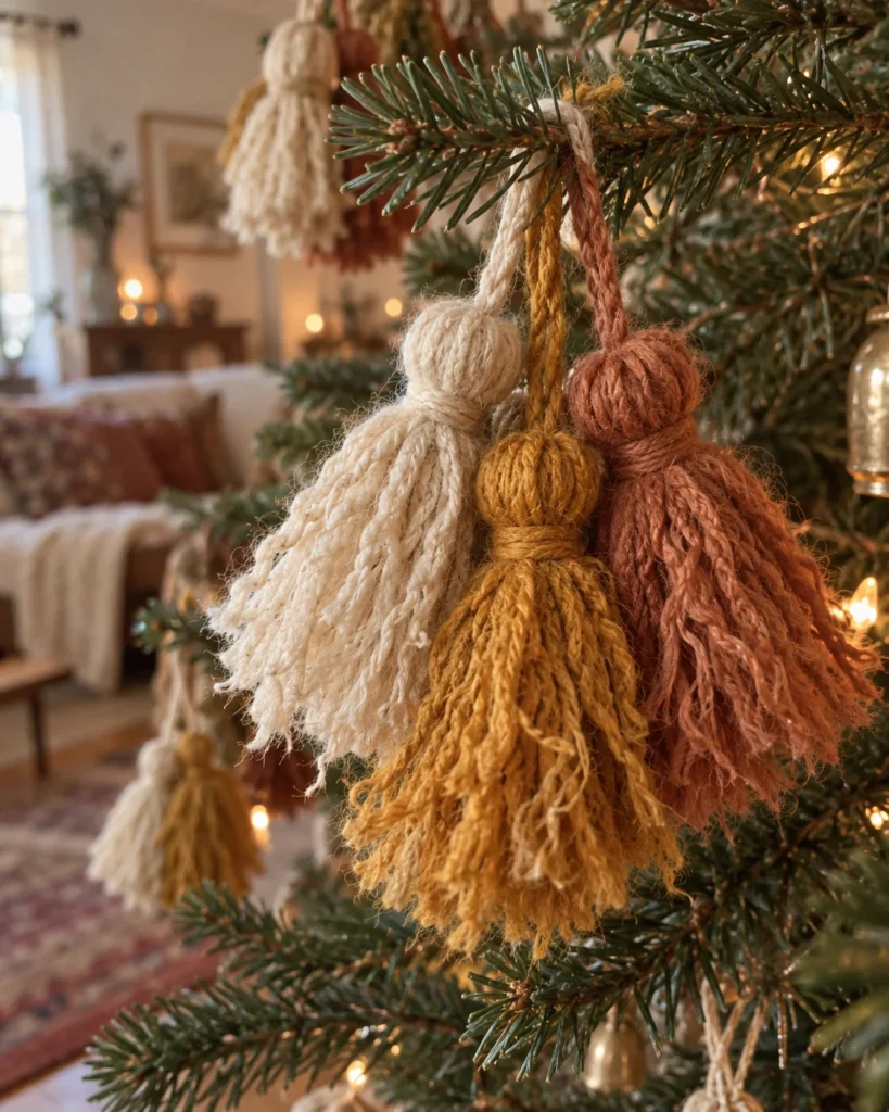Frayed Wool Yarn Tassel Clusters