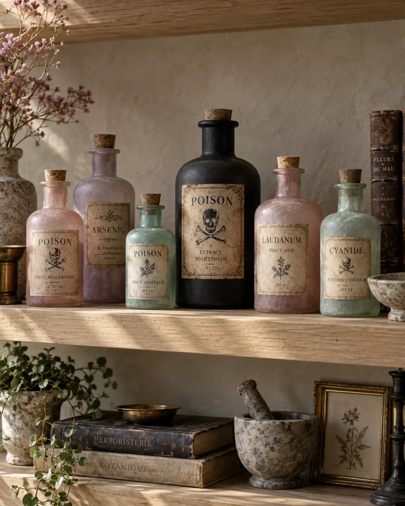 Frosted Pastel Poison Apothecary Bottles