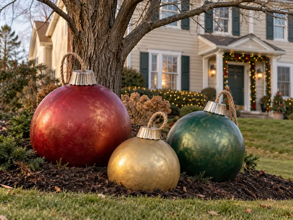 Giant Lawn Ornaments From Bouncy Balls and Pie Pans