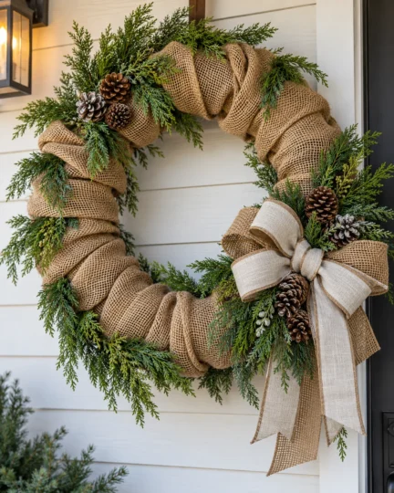 Heavy-Duty Circular Wreath Base Joined With Duct Tape and Burlap