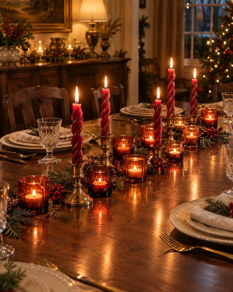 Low Amber-Red Glass Votives