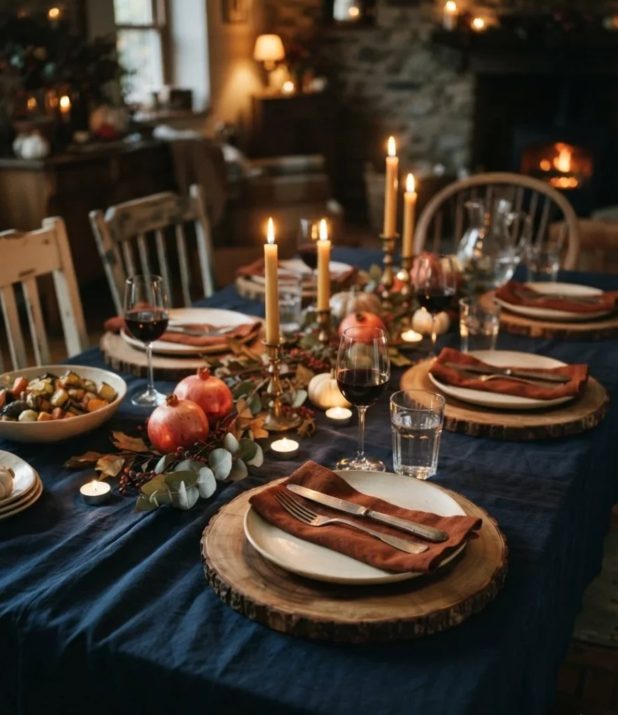 Midnight Navy Linen Tablecloth