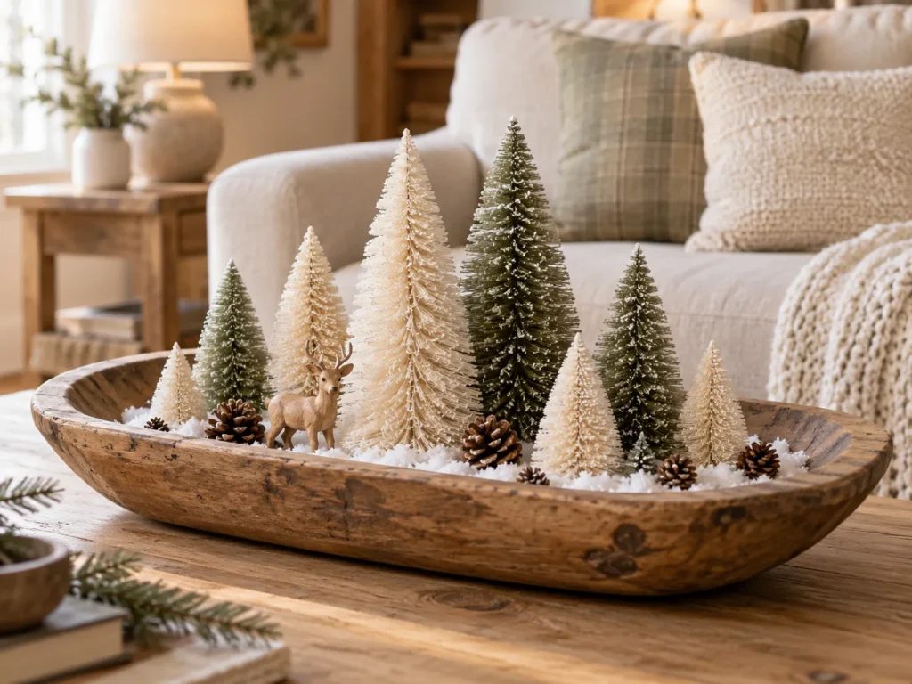 Neutral Sisal Bottle Brush Forest in Cream and Sage