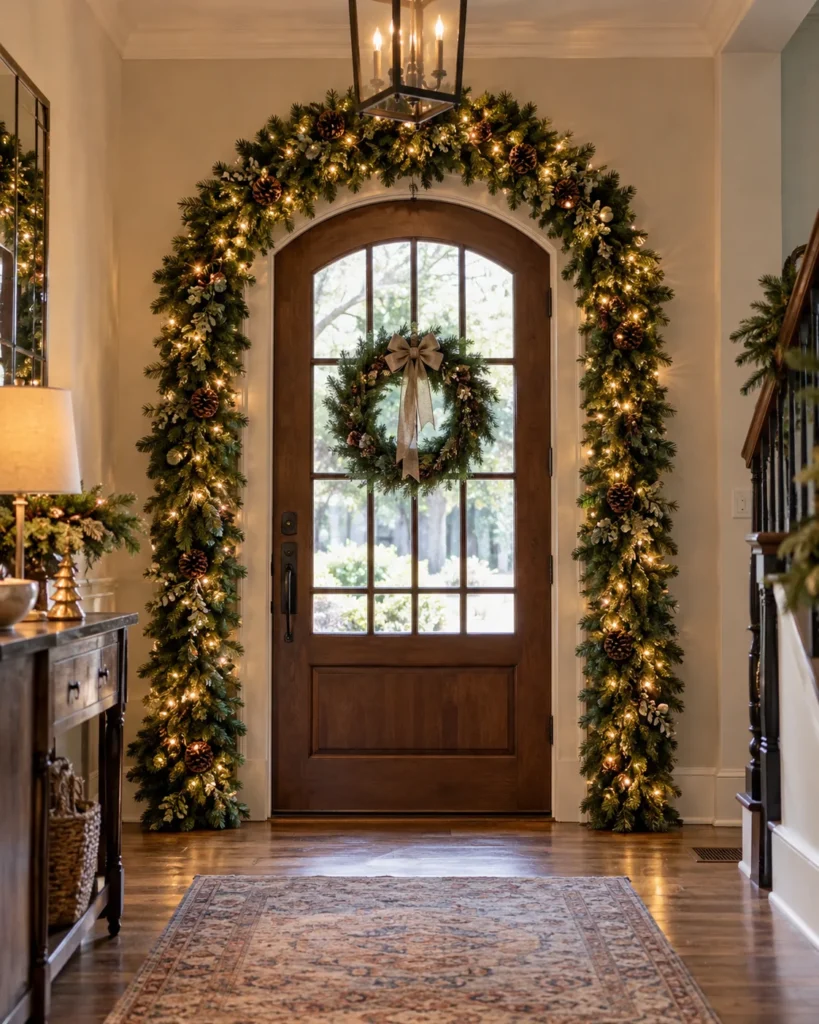 Over-the-Door Archway Garland Slit to Protect the Trim