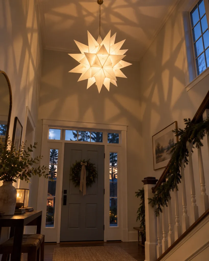 Overhead Foyer Paper Moravian Star Pendant