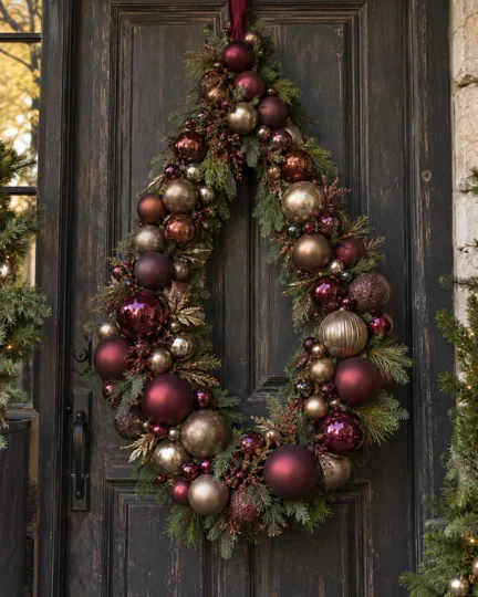 Oversized Teardrop Bauble Wreath From Looped Noodles