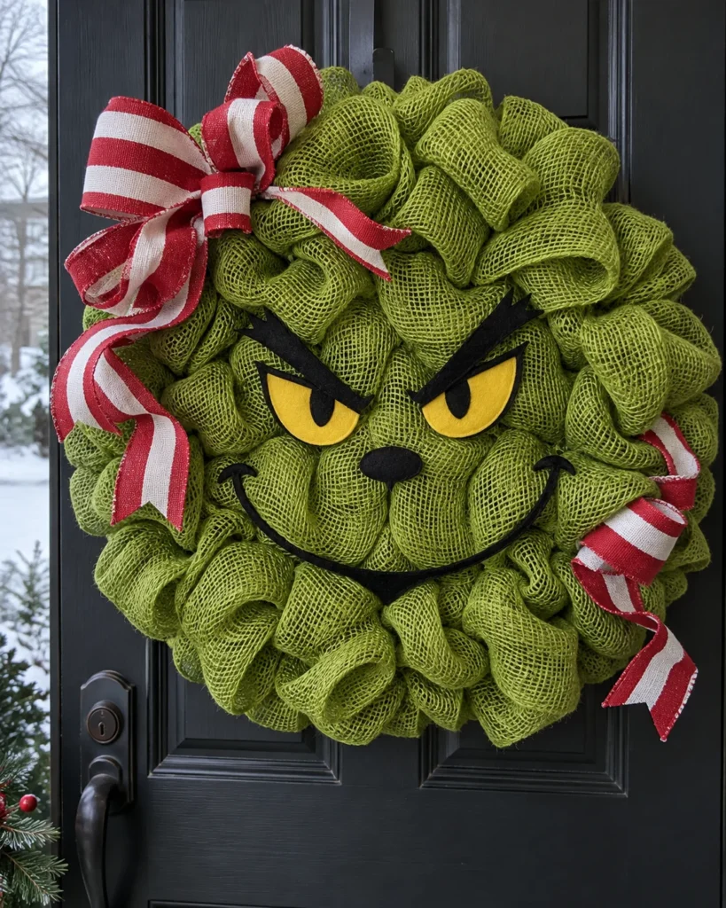 Resting Grinch Face Wreath