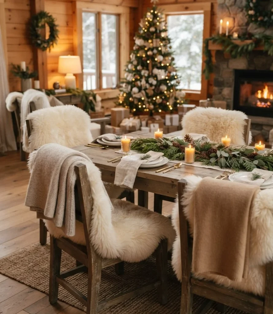 Sheepskin and Wool Throw Chair Drapes