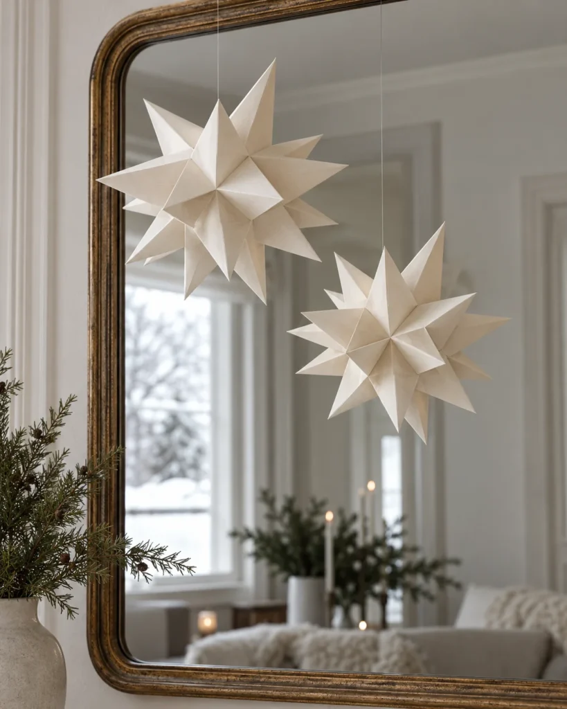 Suspended Paper Moravian Star Drops