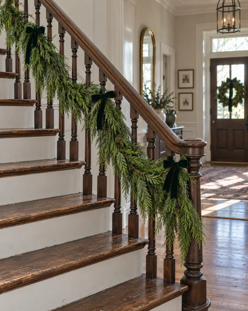 The Clear-Zip-Tie Banister Cedar Drape