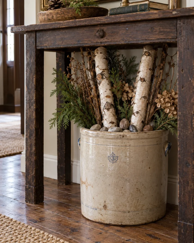 The Under-Console Antique Stoneware Crock