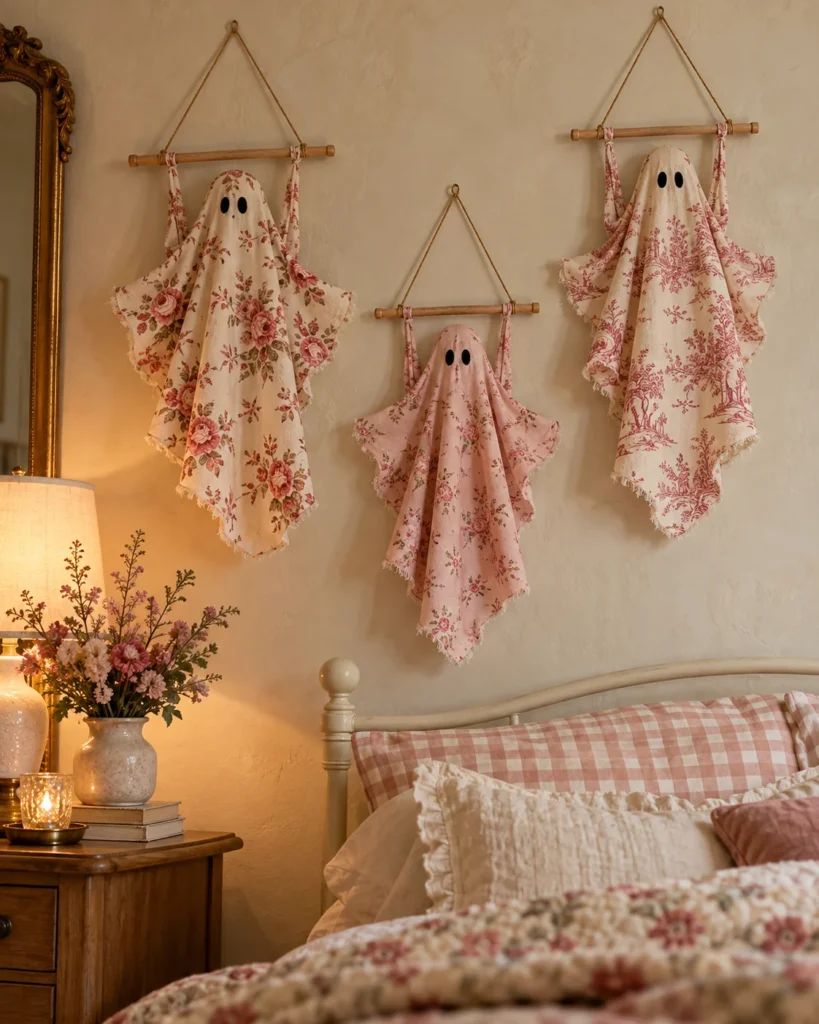 Vintage Rose Chintz Ghost Wall Hangings