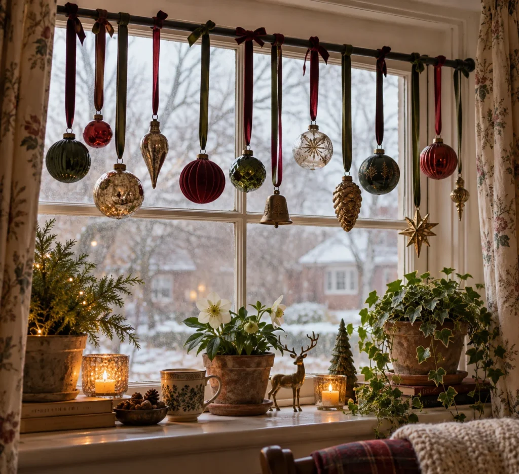 Hanging Christmas Ornaments from Ceiling